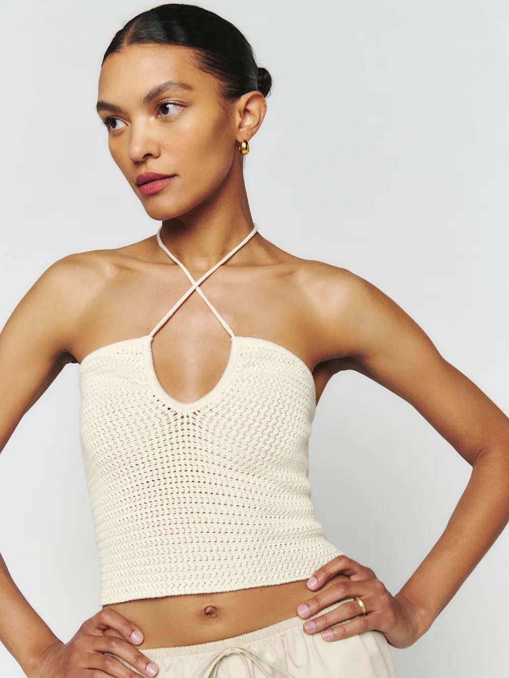 Reformation Suzanne Cotton Sweater Tank Fior Di Latte - Size XS
